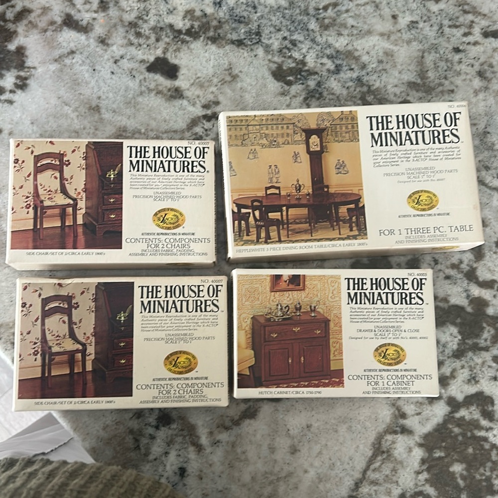 VINTAGE X-ACTO THE HOUSE OF MINIATURES DINING ROOM SET KIT